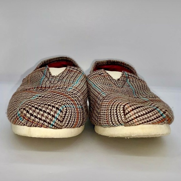TOMS Alpargata Women’s Slip On Flats Academy Brown Plaid Canvas/Corduroy Sz 7.5 - Picture 6 of 10